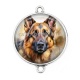 Connecteur Cabochon Argent - chien