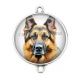 Connecteur Cabochon Argent - chien