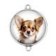 Connecteur Cabochon Argent - chien