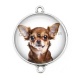 Connecteur Cabochon Argent - chien