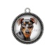 Pendentif Cabochon Argent - chien