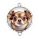 Connecteur Cabochon Argent - chien