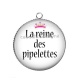 Pendentif Cabochon Argent - la reine des pipellettes