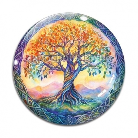 Cabochon Verre - arbre de vie