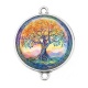 Connecteur Cabochon Argent - arbre de vie