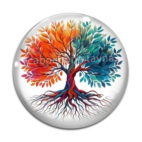 Cabochon Verre - arbre de vie