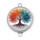 Connecteur Cabochon Argent - arbre de vie