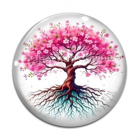 Cabochon Verre - arbre de vie