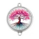 Connecteur Cabochon Argent - arbre de vie