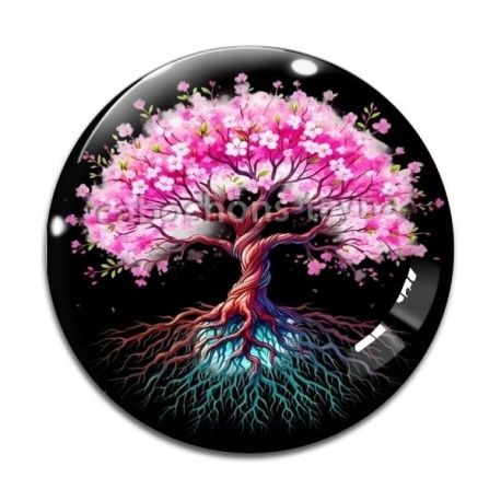 Cabochon Verre - arbre de vie
