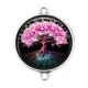 Connecteur Cabochon Argent - arbre de vie
