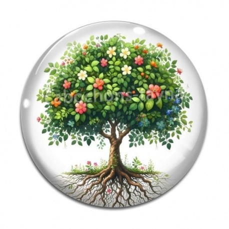 Cabochon Verre - arbre de vie