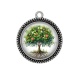 Pendentif Cabochon Argent - arbre de vie