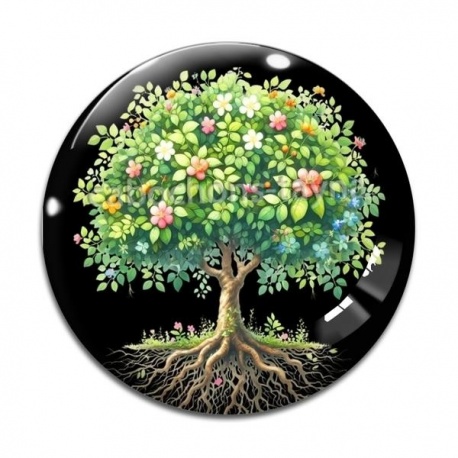 Cabochon Verre - arbre de vie