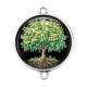 Connecteur Cabochon Argent - arbre de vie