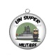 Pendentif Cabochon Argent - un super militaire