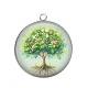 Pendentif Cabochon Argent - arbre de vie
