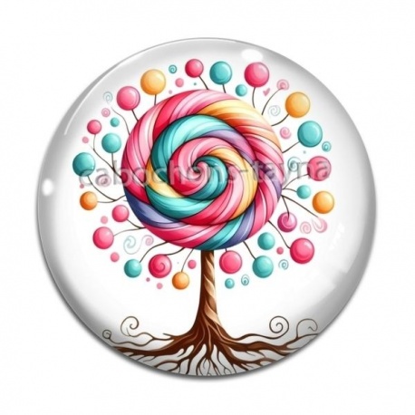 Cabochon Verre - arbre de vie sucette