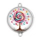 Connecteur Cabochon Argent - arbre de vie sucette