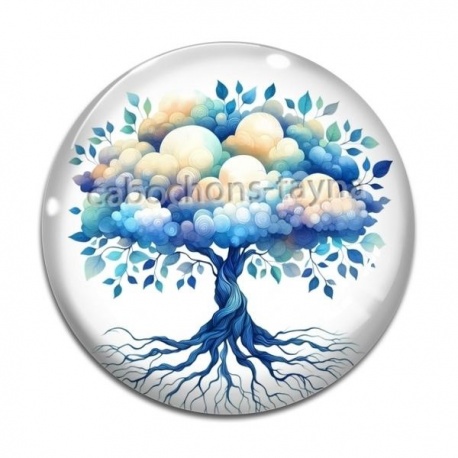 Cabochon Verre - arbre de vie