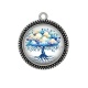 Pendentif Cabochon Argent - arbre de vie