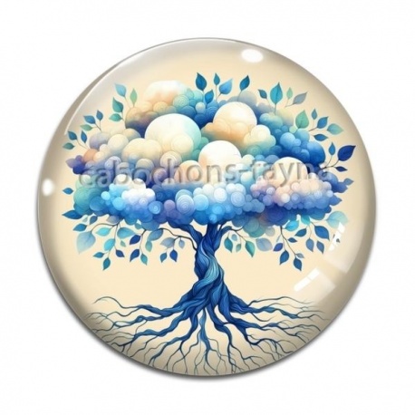 Cabochon Verre - arbre de vie
