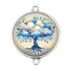 Connecteur Cabochon Argent - arbre de vie