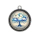 Pendentif Cabochon Argent - arbre de vie