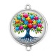 Connecteur Cabochon Argent - arbre de vie