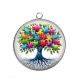 Pendentif Cabochon Argent - arbre de vie