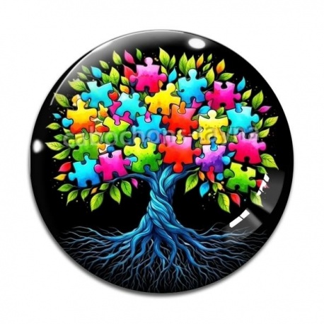 Cabochon Verre - arbre de vie