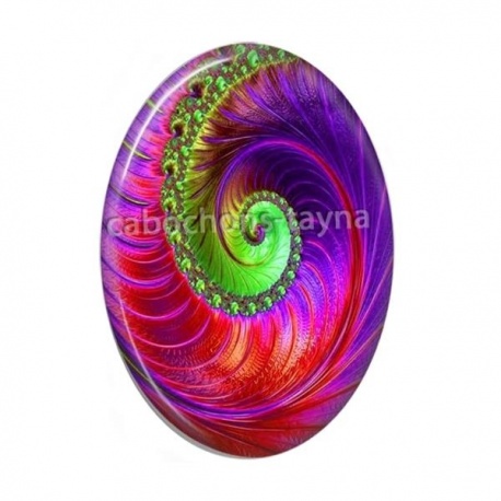 Cabochon Résine Ovale - spirale