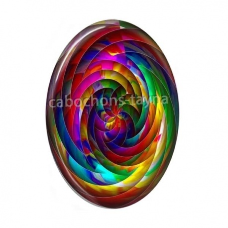Cabochon Résine Ovale - spirale
