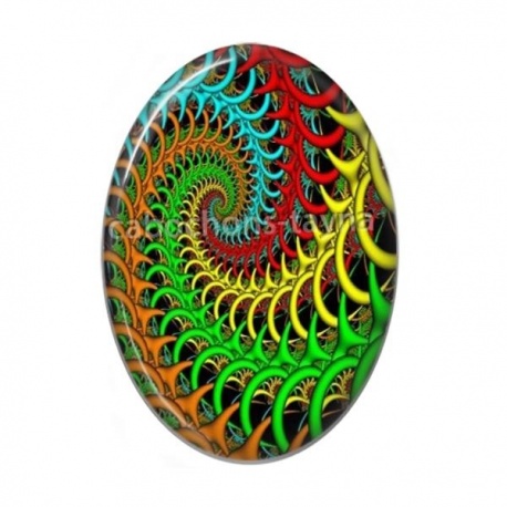 Cabochon Résine Ovale - spirale
