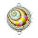 Connecteur Cabochon Argent - spirale