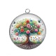 Pendentif Cabochon Argent - arbre de vie