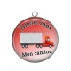Pendentif Cabochon Argent - jamais sans mon camion