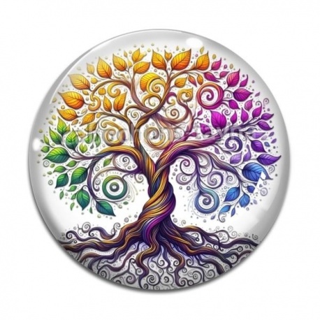 Cabochon Verre - arbre de vie