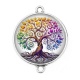 Connecteur Cabochon Argent - arbre de vie