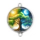 Connecteur Cabochon Argent - arbre de vie