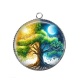 Pendentif Cabochon Argent - arbre de vie