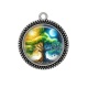 Pendentif Cabochon Argent - arbre de vie