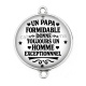 Connecteur Cabochon Argent - un papa formidable