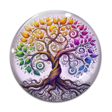 Cabochon Verre - arbre de vie