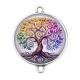 Connecteur Cabochon Argent - arbre de vie