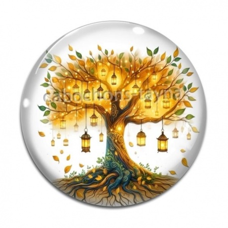 Cabochon Verre - arbre de vie