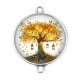 Connecteur Cabochon Argent - arbre de vie