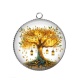Pendentif Cabochon Argent - arbre de vie