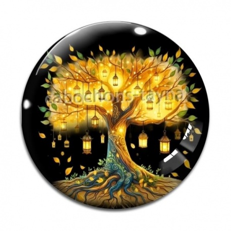 Cabochon Verre - arbre de vie