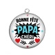Pendentif Cabochon Argent - bonne fête papa